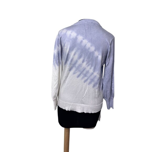 Simply Vera Vera Wang Tie-Front Pullover Sweater Small Lavender & White Tie-Dye - Picture 3 of 10
